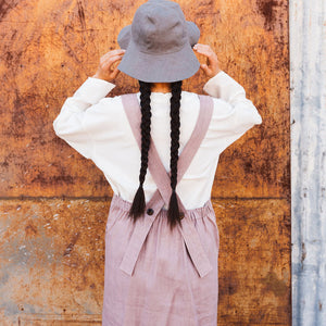 Mamiko Apron Dress - 100% Linen - Calamine Pink (Women S-XL) *REDUCED