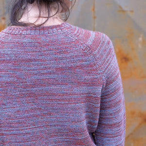 Jaana Sweater - 100% Baby Alpaca - Rust/Light Blue
