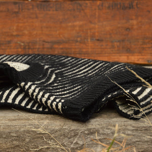 Women's Chunky Brioche Vest - 100% Highland Wool - Black/Ecru (S-L)