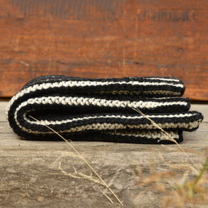 Brioche Legwarmers - 100% Chunky Highland Wool - Black/Ecru (Child-Adult)