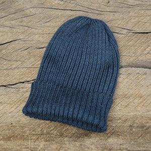 Fisherman's Jersey Beanie in 100% Natural Indigo Dyed Wool *Last One!