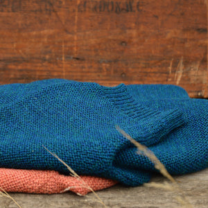 Women's Lise Half Sleeve Sweater - 100% Baby Alpaca - Peacock (S-L)