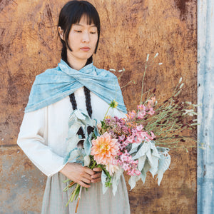 Organic Indigo Hand Dyed Silk Noil Loop Scarves