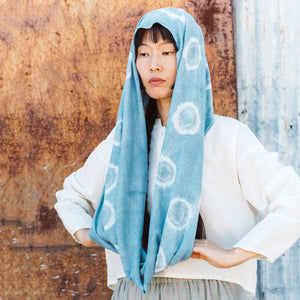 Organic Indigo Hand Dyed Silk Noil Loop Scarves