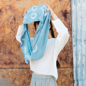 Organic Indigo Hand Dyed Silk Noil Loop Scarves