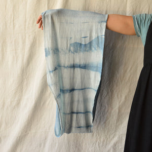 Organic Indigo Hand Dyed Silk Noil Loop Scarves