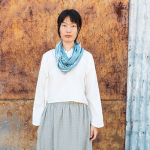 Organic Indigo & Cutch Hand Dyed Silk Noil Loop Scarves