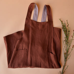 Mamiko Apron Dress - 100% Linen - Cinnamon Dust (Women S-XL)