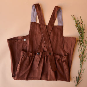 Mamiko Apron Dress - 100% Linen - Cinnamon Dust (Women S-XL)