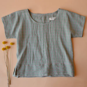 Pieces Top - 100% Linen - Sage Pink Check (S-L) *Last ones