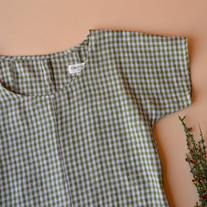 Pieces Top - 100% European Linen - Garden Gingham (M-L) *Last ones