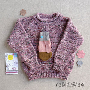 Ellyon Knit Pullover - Merino/Alpaca/Silk - Iris (6y+) and Mittens *PRE-LOVED/YOU MEND IT!
