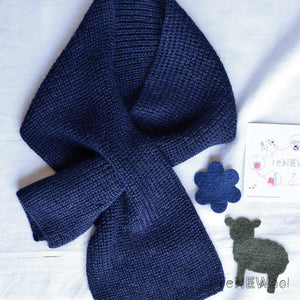 Cross Alpaca Scarf - Navy Melange (Adults) *SECONDS/MENDED