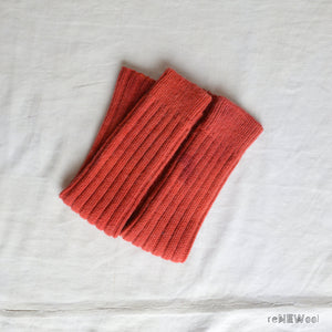 Plant Dyed Chunky Wool/Alpaca Rib Legwarmers Watermelon (Teen-Adults) *PRE-LOVED