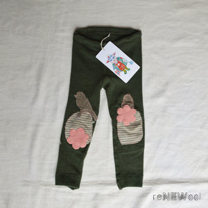 Organic Wool Long Johns - Dark Green (6-12m)*PRE-LOVED/MENDED