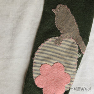 Organic Wool Long Johns - Dark Green (6-12m)*PRE-LOVED/MENDED