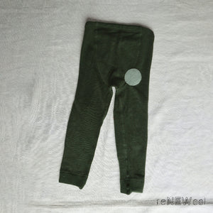 Organic Wool Long Johns - Dark Green (6-12m)*PRE-LOVED/MENDED