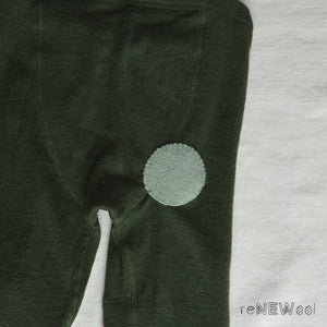 Organic Wool Long Johns - Dark Green (6-12m)*PRE-LOVED/MENDED