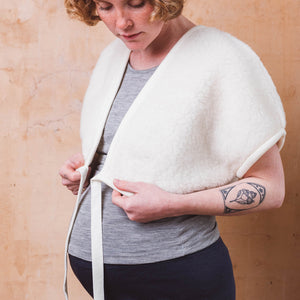 Nursing Bed Jacket/Bolero/Shoulder Warmer - 100% Teddy Wool