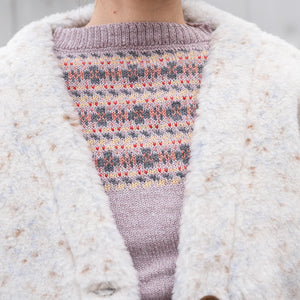 Women's Plush Cropped Cardi Jacket - 100% Wool - Multi-Dots *Last One!