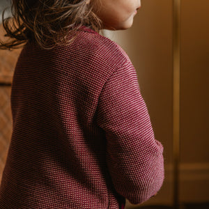 Organic Merino Baby Jacket - Cassis/Rose (3m-4y) *Retired Colour