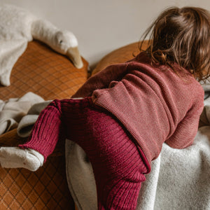 Organic Merino Baby Jacket - Cassis/Rose (3m-4y) *Retired Colour