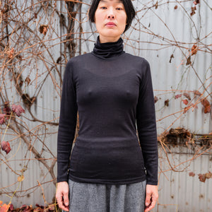 Unisex Adults Turtleneck Long Sleeve Top -Organic Merino/Silk