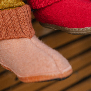 Boiled Wool Slipper Boots - Karl - Cinnamon (Kids 21-35)
