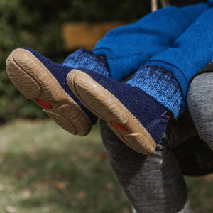 Boiled Wool Slipper Boots - Karlo - Elm (Kids 23-35)