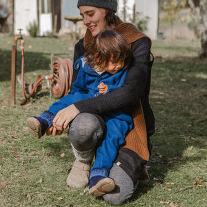 Boiled Wool Slipper Boots - Toni - Ink (Kids 23-35)