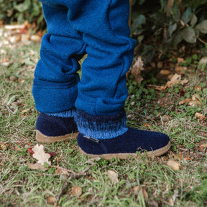 Boiled Wool Slipper Boots - Toni - Ink (Kids 23-35)