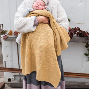 Heirloom Alpaca Baby Blanket - Golden Straw (90x90cm)