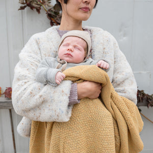 Heirloom Alpaca Baby Blanket - Golden Straw (90x90cm)