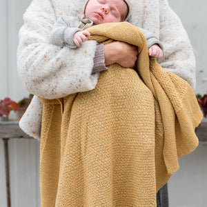 Heirloom Alpaca Baby Blanket - Golden Straw (90x90cm)