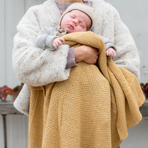 Heirloom Alpaca Baby Blanket - Golden Straw (90x90cm)