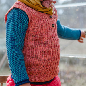 Rico Vest - 100% Baby Alpaca - Rust Melange (4-6y) *Last Ones!