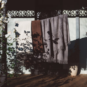 Diagonal Weave Throw - Recycled/Virgin Wool Blend (183x150cm)