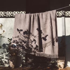 Diagonal Weave Throw - Recycled/Virgin Wool Blend (183x150cm)