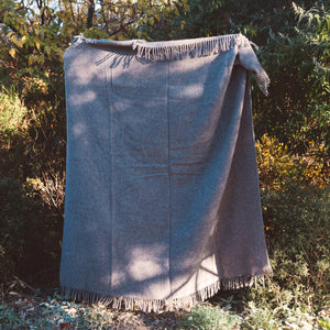 Diagonal Weave Throw - Recycled/Virgin Wool Blend (183x150cm)