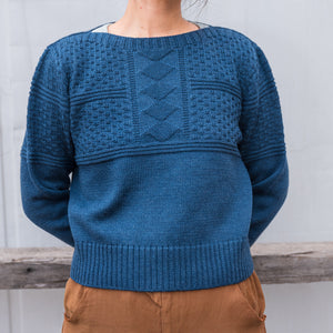 Unisex Fisherman's Gansey - Organic Indigo Dyed (S-XL)