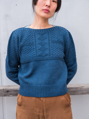 Unisex Fisherman's Gansey - Organic Indigo Dyed (S-XL)
