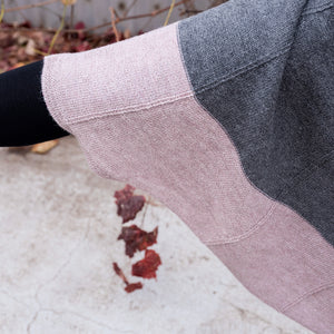 Women's Colourblock Panel Skirt - 100% Baby Alpaca - Grey/Lavender (S-L)