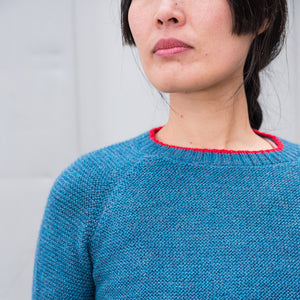 Women's Cable Crop Jumper - 100% Baby Alpaca - Light Peacock (S-L)