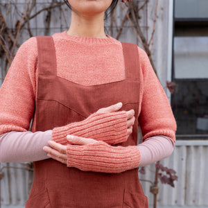 Women's Lise Half Sleeve Sweater - 100% Baby Alpaca - Sherbet (S-L)