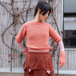 Women's Lise Half Sleeve Sweater - 100% Baby Alpaca - Sherbet (S-L)