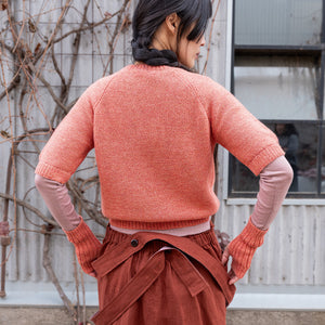 Women's Lise Half Sleeve Sweater - 100% Baby Alpaca - Sherbet (S-L)