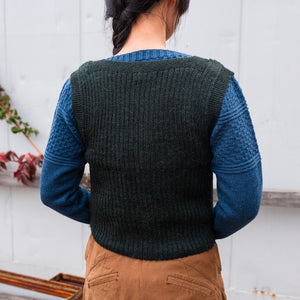 Women's Rico Vest - 100% Baby Alpaca - Forest Green Melange (S-L)