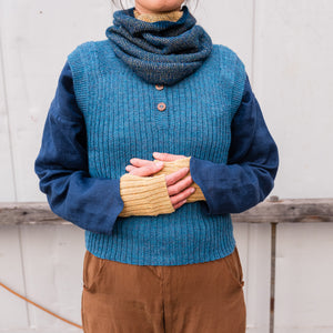 Women's Rico Vest - 100% Baby Alpaca - Light Peacock (S-L)