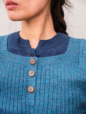 Women's Rico Vest - 100% Baby Alpaca - Light Peacock (S-L)