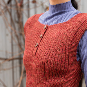 Women's Rico Vest - 100% Baby Alpaca - Rust Melange (S-L)